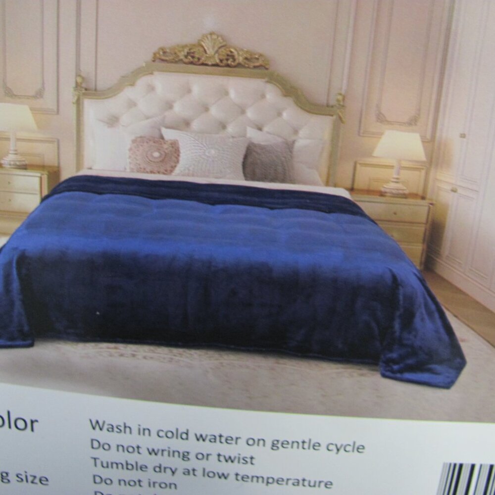 GL  GOLDEN LINEN  FLANNEL/VELOUR BLANKET/THROW NIP - Picture 2 of 8